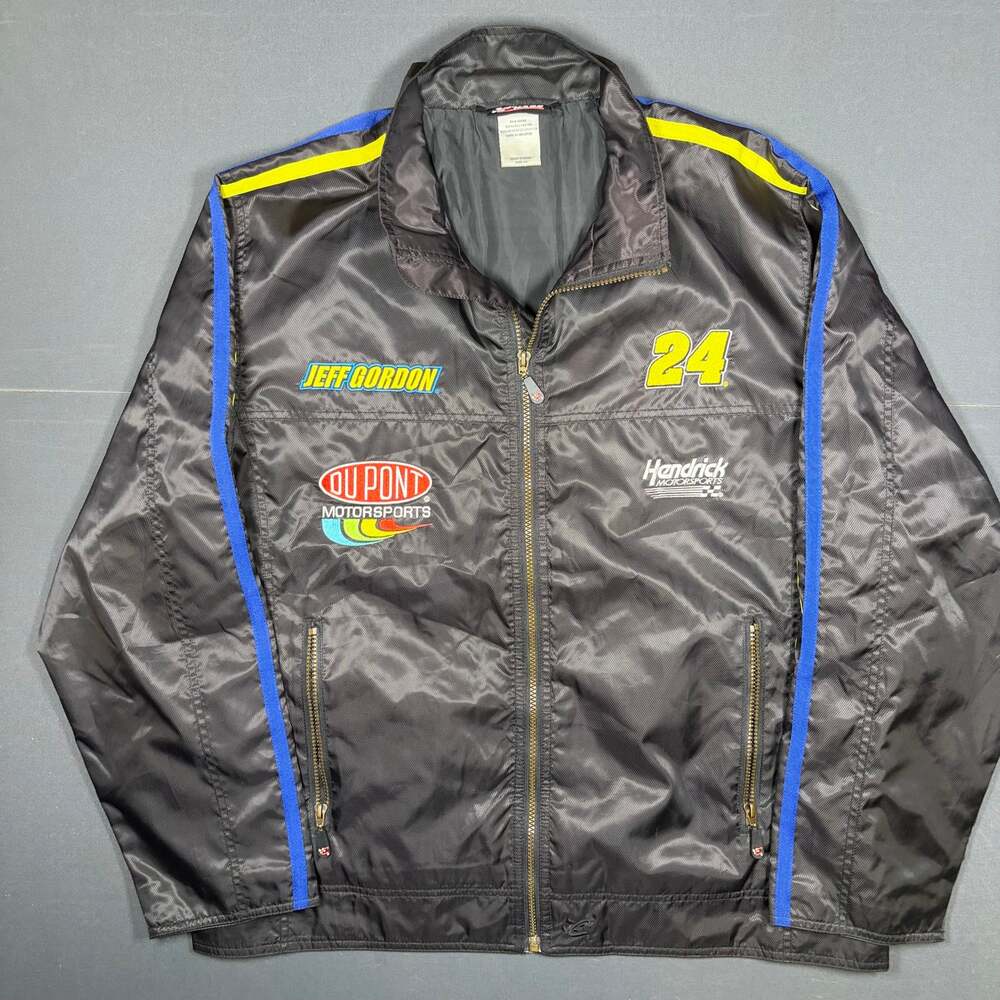 Vintage Jeff Gordon #24 DuPont Racing Jacket Mens Large Chase Authentics Black - Picture 1 of 5